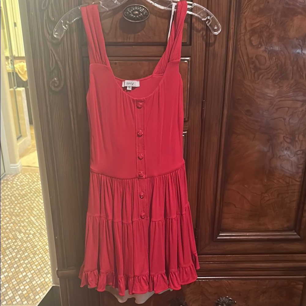 Red Button-Down Sleeveless Dress